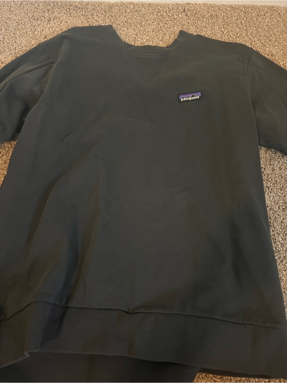 Patagonia Black Pullover with Interior Logo Print